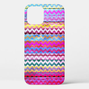 Colorful Chevron Stripes wood look #3 Case-Mate iPhone Case