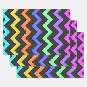Colorful Chevron Vibrant Cool Summer Pattern Inpakpapier Vel