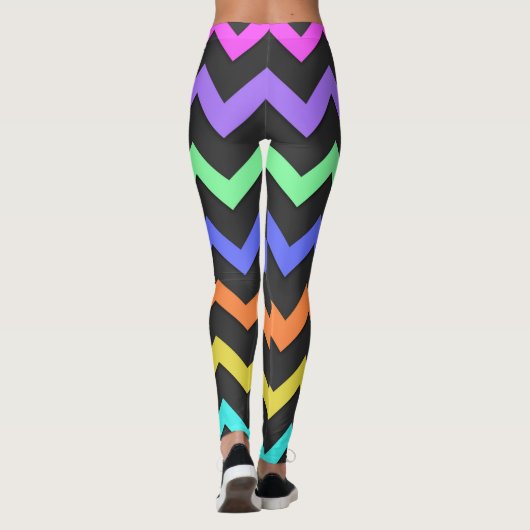 Colorful Chevron Vibrant Cool Summer Pattern Leggings (Achterkant)