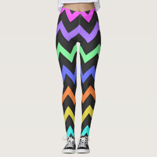 Colorful Chevron Vibrant Cool Summer Pattern Leggings