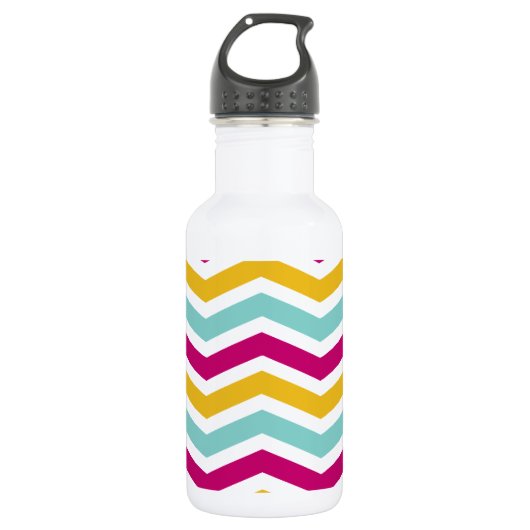 Colorful Chevron Waterfles (Voorkant)