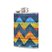 Colorful Chevron Wood Abstract #3 Heupfles (Links)