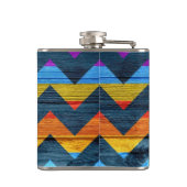 Colorful Chevron Wood Abstract #3 Heupfles (Achterkant)