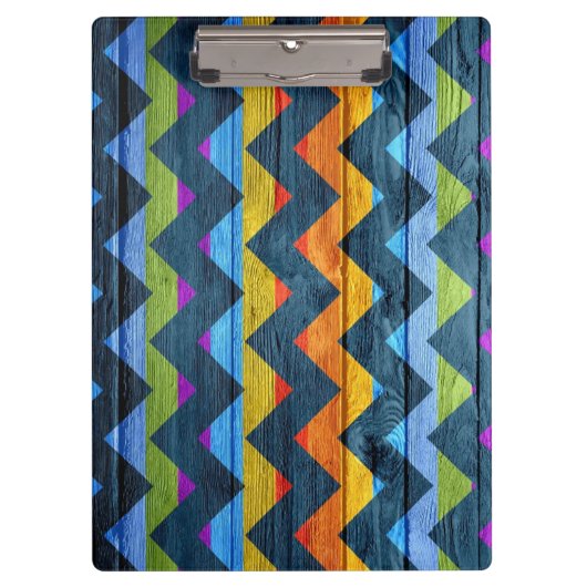 Colorful Chevron Wood Abstract Klembord (Voorkant)