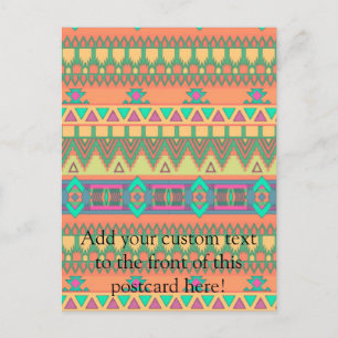 Colorful Chevron Zig Zag Tribal Aztec Ikat Pattern Briefkaart