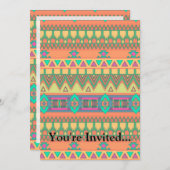 Colorful Chevron Zig Zag Tribal Aztec Ikat Pattern Kaart (Voorkant / Achterkant)