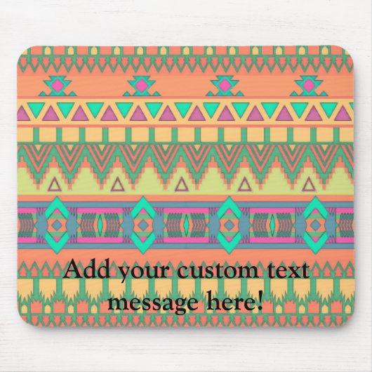 Colorful Chevron Zig Zag Tribal Aztec Ikat Pattern Muismat (Voorkant)
