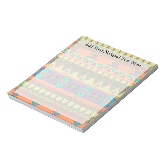 Colorful Chevron Zig Zag Tribal Aztec Ikat Pattern Notitieblok (Linkerzijde)