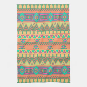 Colorful Chevron Zig Zag Tribal Aztec Ikat Pattern Theedoek