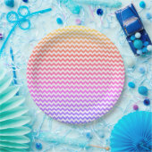 Colorful Chevron Zigzag Pattern #133 Papieren Bordje (Feest)
