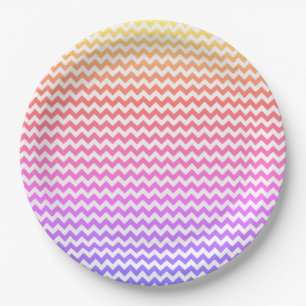 Colorful Chevron Zigzag Pattern #133 Papieren Bordje