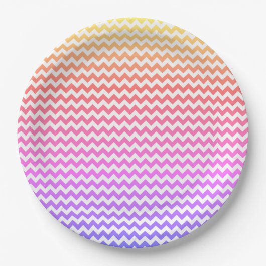 Colorful Chevron Zigzag Pattern #133 Papieren Bordje (Voorkant)