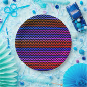 Colorful Chevron Zigzag Pattern #99 Papieren Bordje (Feest)