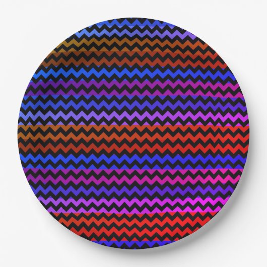 Colorful Chevron Zigzag Pattern #99 Papieren Bordje (Voorkant)