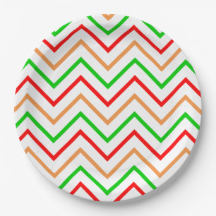 Colorful Chevron Zigzag Pattern Papieren Bordje