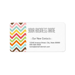 Colorful Chevron Zigzag Stripes Patroon Etiket