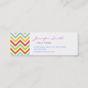 Colorful Chevron Zigzag Stripes Patroon Mini Visitekaartje
