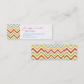 Colorful Chevron Zigzag Stripes Patroon Mini Visitekaartje (Voorkant / Achterkant)