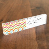 Colorful Chevron Zigzag Stripes Patroon Naambordje (Zijkant)