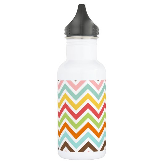 Colorful Chevron Zigzag Stripes Patroon Waterfles (Links)