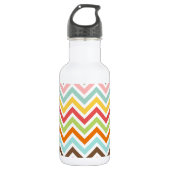 Colorful Chevron Zigzag Stripes Patroon Waterfles (Voorkant)