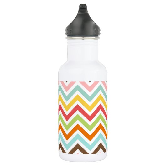 Colorful Chevron Zigzag Stripes Patroon Waterfles (Rechts)
