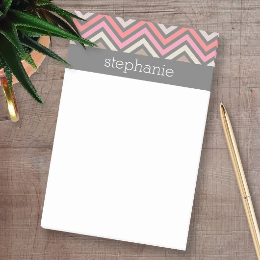 Colorful Chevrons roze koraal grijs Post-it® Notes