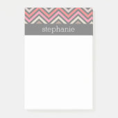 Colorful Chevrons roze koraal grijs Post-it® Notes (Voorkant)
