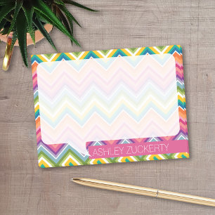 Colorful Chevrons Talk Bubble White Simple Name Post-it® Notes