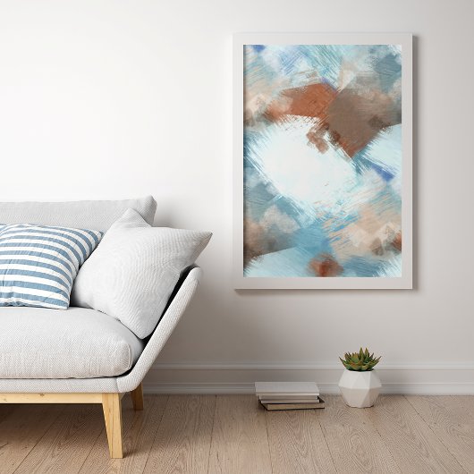 Colorful Chic Abstract Industrial Fusion Art Poster