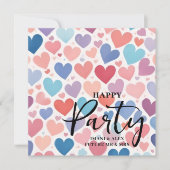 Colorful Chic Charming Scattered Hearts Engagement Kaart (Voorkant)