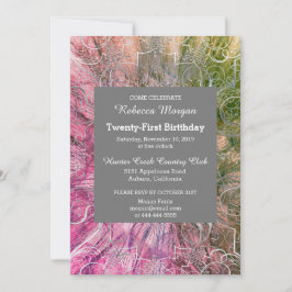 Colorful Chic Glitzy Birthday Uitnodiging