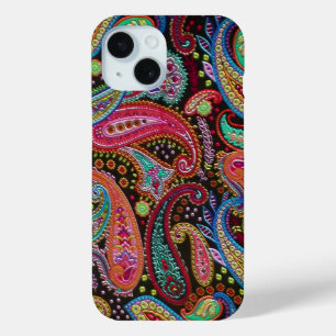 Colorful Chic  Paisley Floral Art Patroon iPhone 15 Case