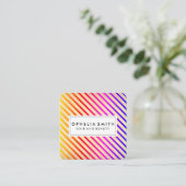 Colorful Chic Stripes Texture Vierkante Visitekaartje (Staand voorkant)