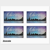 Colorful Chicago Illinois skyline Rechthoekige Sticker (Vel)