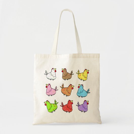 Colorful Chicken Bag Tote Bag (Voorkant)
