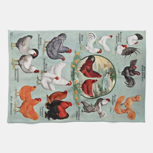 Colorful  Chicken Briet Theedoek (Horizontaal)