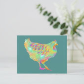 Colorful Chicken Cute Quirky Funny Boerderij Hen A Briefkaart (Staand voorkant)