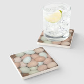 Colorful Chicken Egg Stenen Onderzetter (Zijkant)