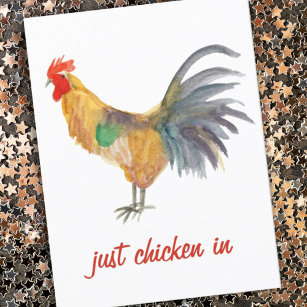 Colorful Chicken Waterverf Funny Briefkaart