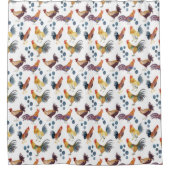 Colorful Chickens & Eggs Waterverf Patroon Douchegordijn (Voorkant)
