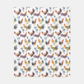 Colorful Chickens & Eggs Waterverf Patroon Fleece Deken (Voorkant)