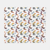 Colorful Chickens & Eggs Waterverf Patroon Fleece Deken (Voorkant (Horizontaal))