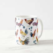 Colorful Chickens & Eggs Waterverf Patroon Koffiemok (Voorkant rechts)