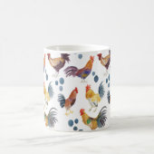 Colorful Chickens & Eggs Waterverf Patroon Koffiemok (Center)