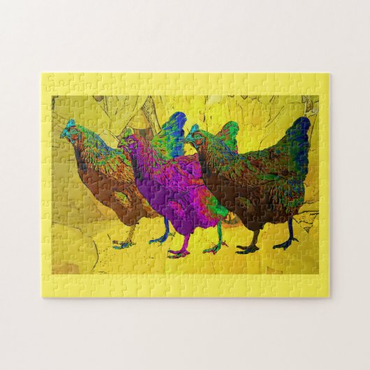 Colorful Chickens Puzzle Legpuzzel (Horizontaal)