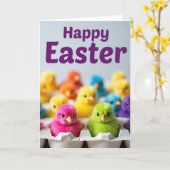 Colorful Chicks Greeting Card Kaart (Gele Bloem)