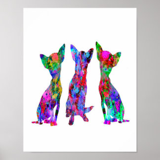 Colorful Chihuahua Art Gift | Gift for best Friend Poster