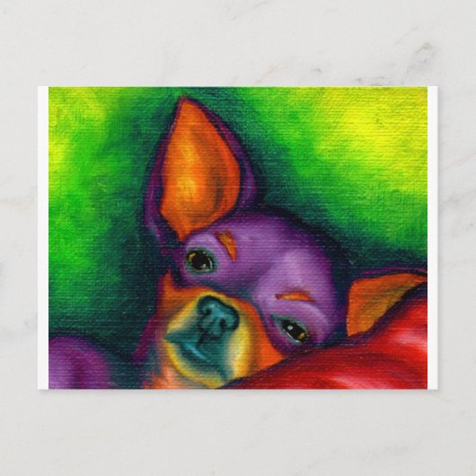 Colorful Chihuahua Briefkaart (Voorkant)