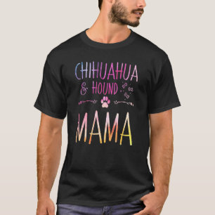 Colorful Chihuahua en Hound Mama Dog mama T-shirt